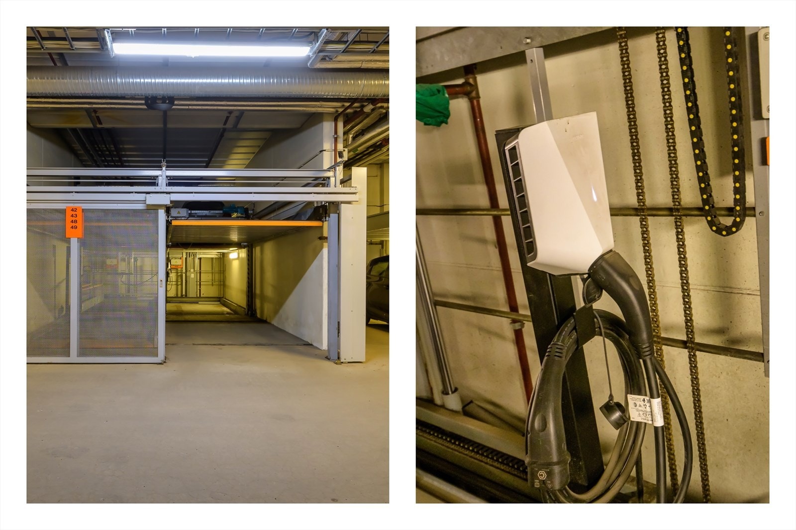 P-plass i kjeller like utenfor boligen kan medfølge mot 225.000,-. Plassen har lader Galleribilde