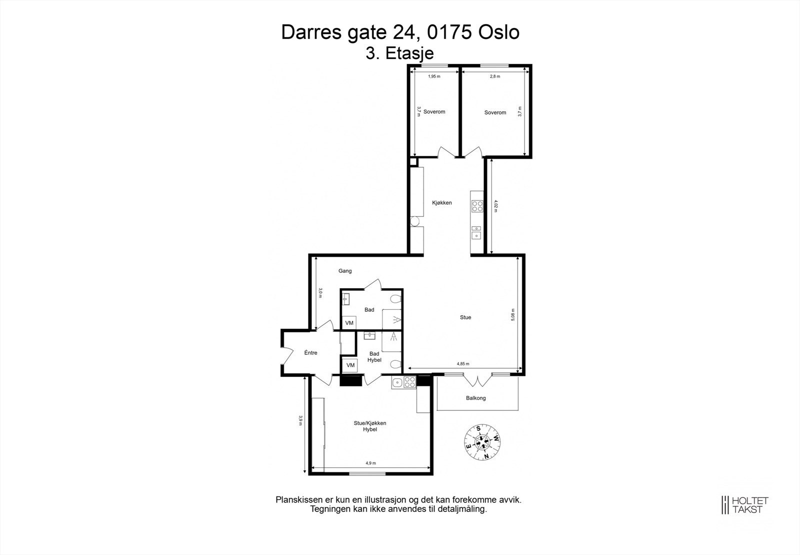Plantegning med store, gode rom Galleribilde