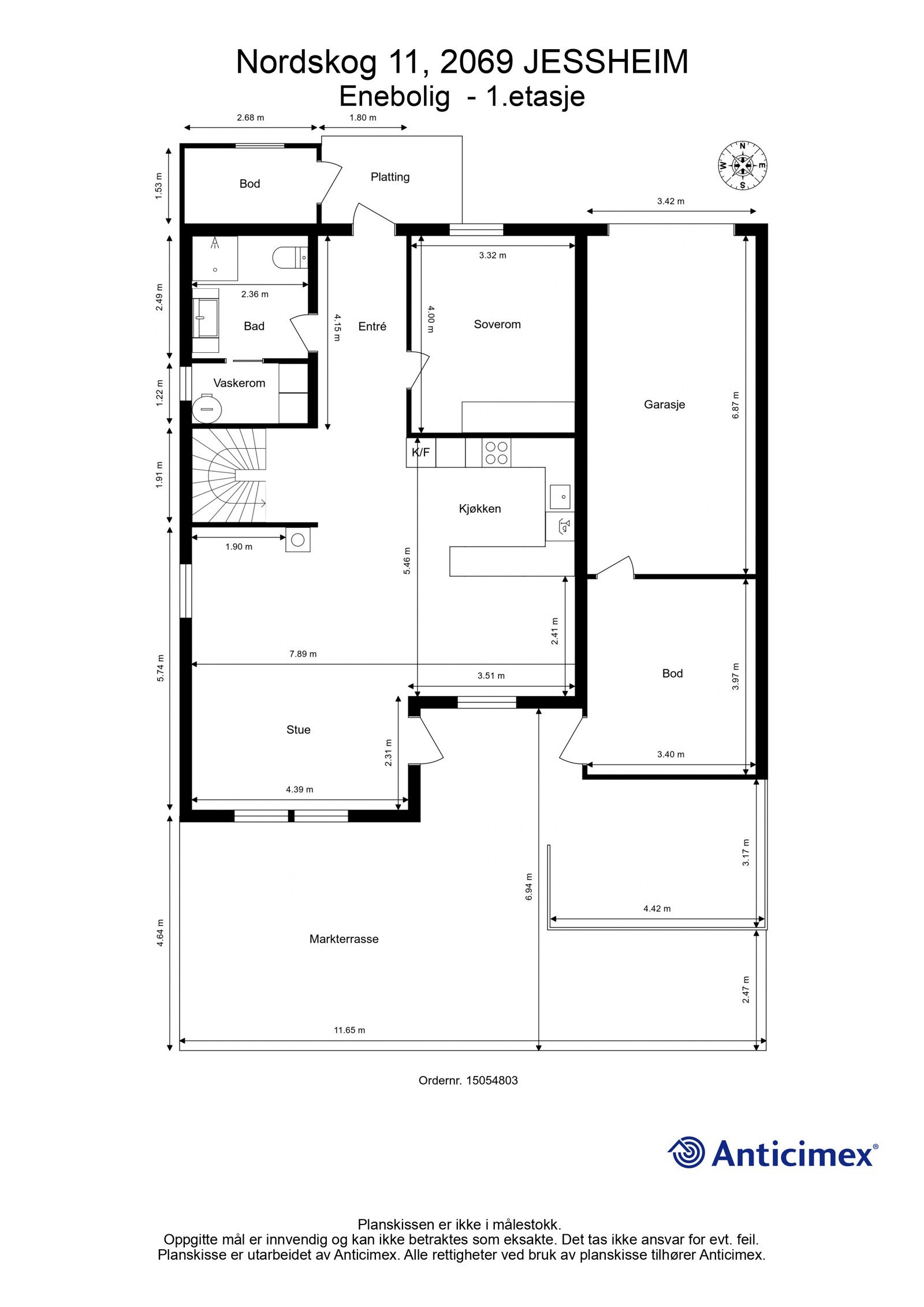 Plantegning - 1.etasje. Galleribilde