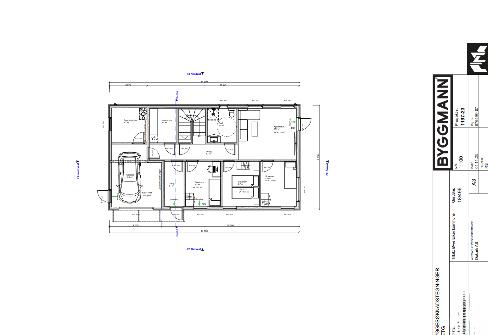 Mulighetsstudie 1 etg. Ikke søkt om i kommunen. Galleribilde