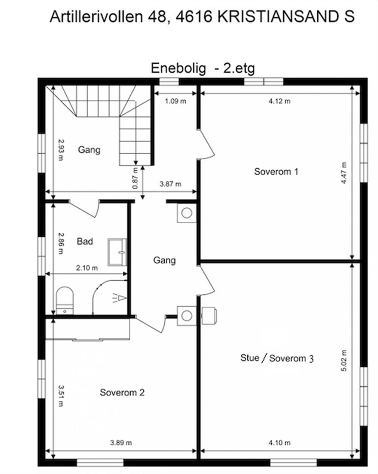 2.Etasje 2D plantegning Galleribilde