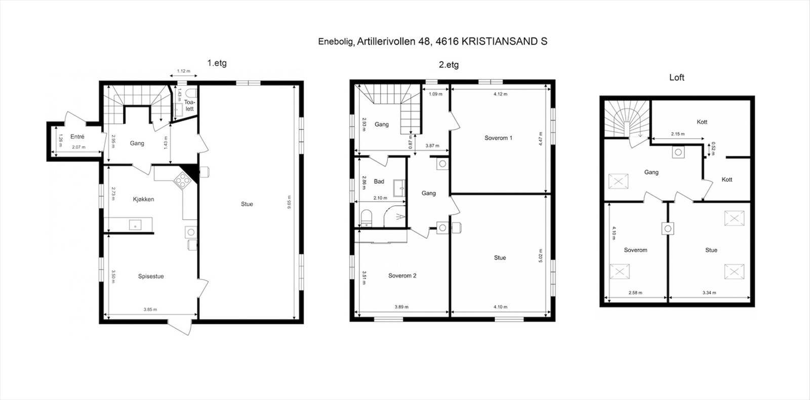 Etasjeoversikt 2D plantegninger Galleribilde