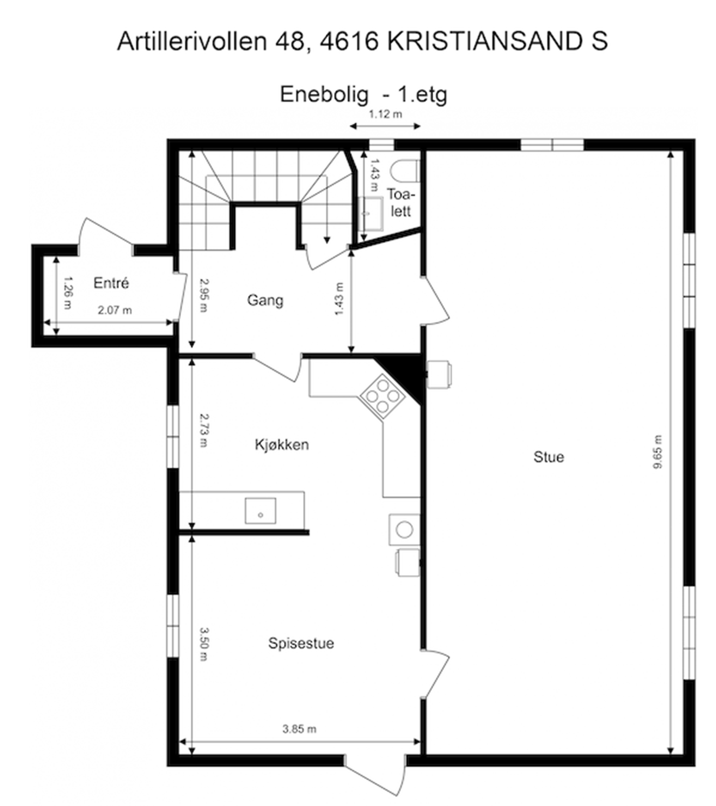 1.Etasje 2D plantegning Galleribilde