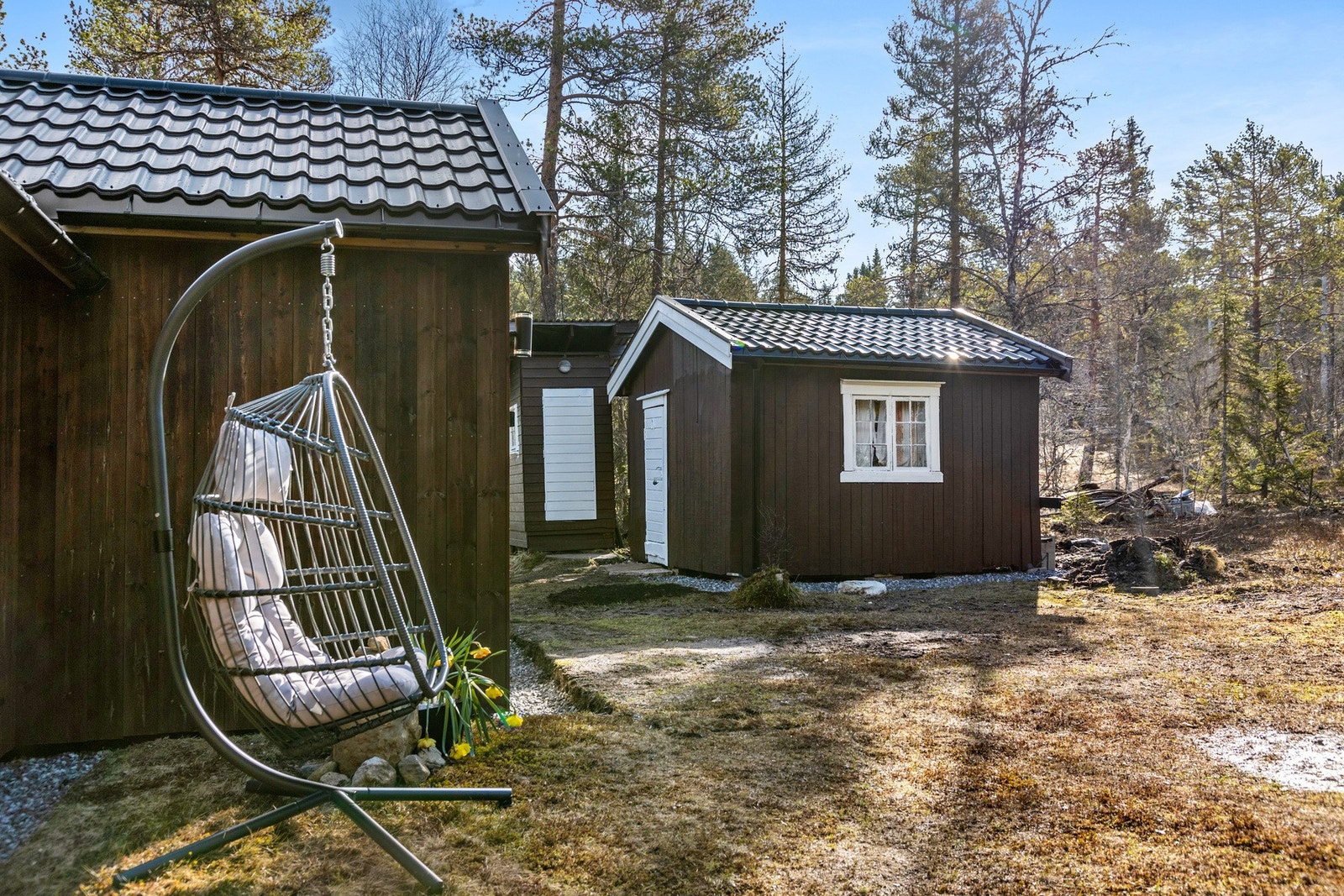 Selger har drenert rundt både hytta og redskapsboden Galleribilde