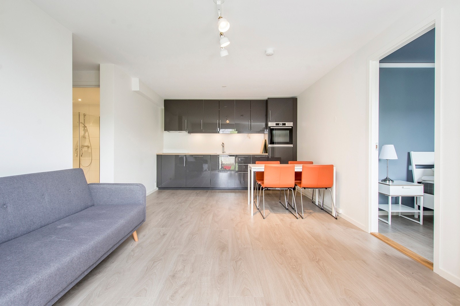 1 av 3 renoverte utleieleiligheter i borettslaget - Er nyrenovert 1-roms 2-roms og en 3-roms til leie for besøkende. Galleribilde