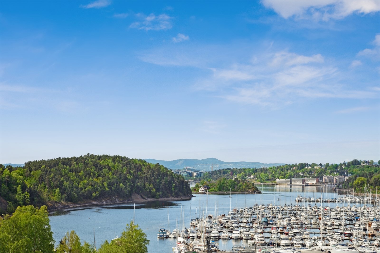 Utsikt over Bestumkilen fra terrassen. Galleribilde