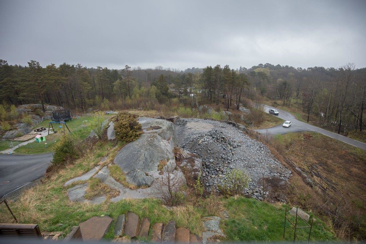 Dronebilde over tomten Galleribilde