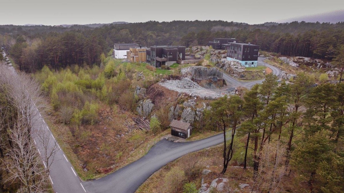Dronebilde over området Galleribilde