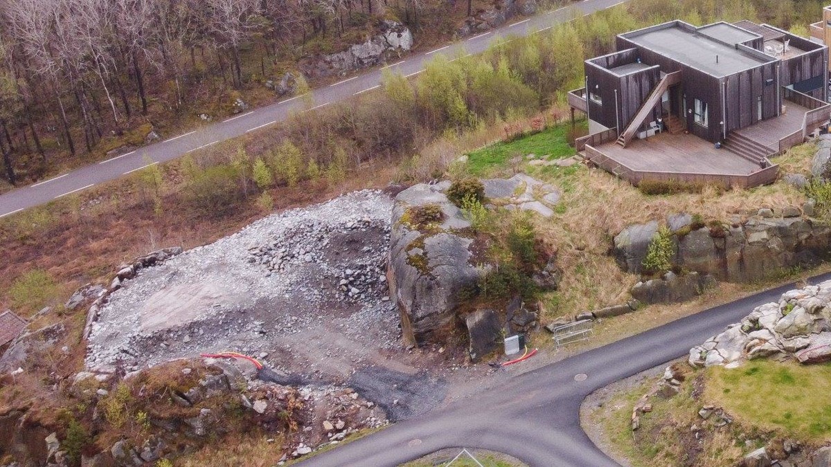 Dronebilde over tomten Galleribilde