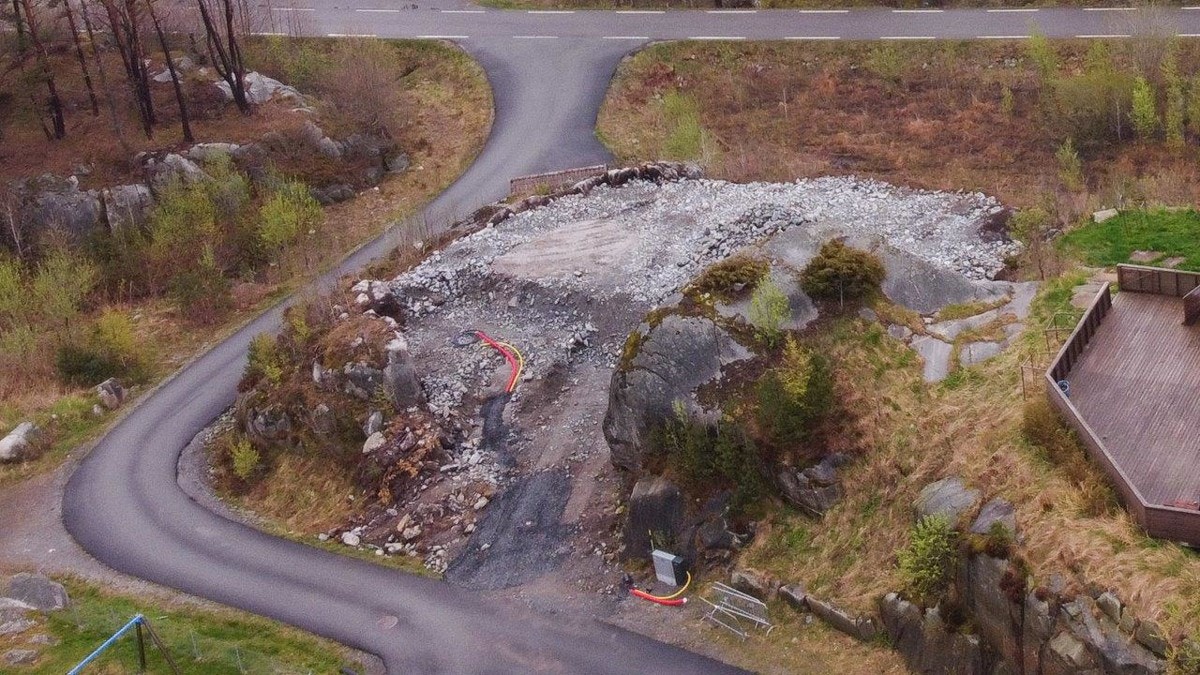 Dronebilde over tomten Galleribilde