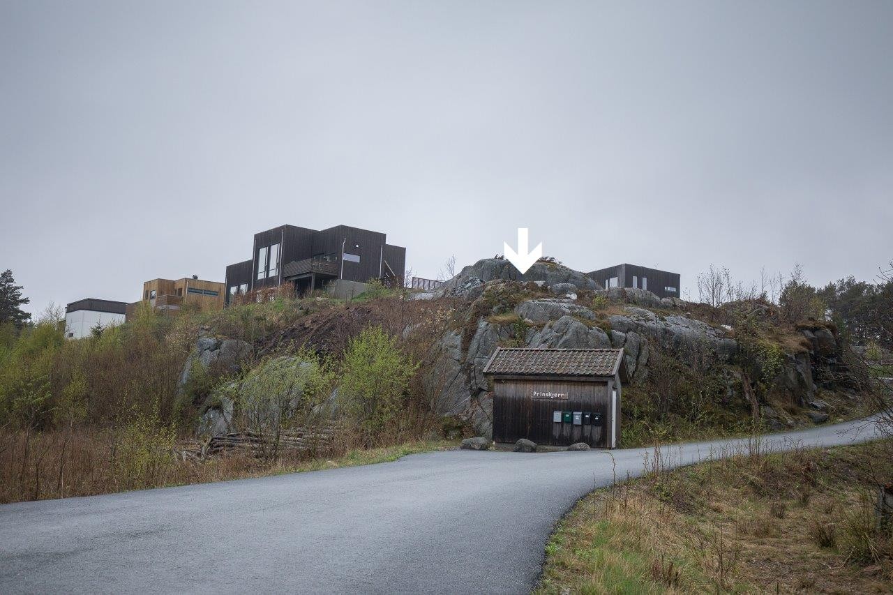 Bilde tatt fra veien mot tomte Galleribilde