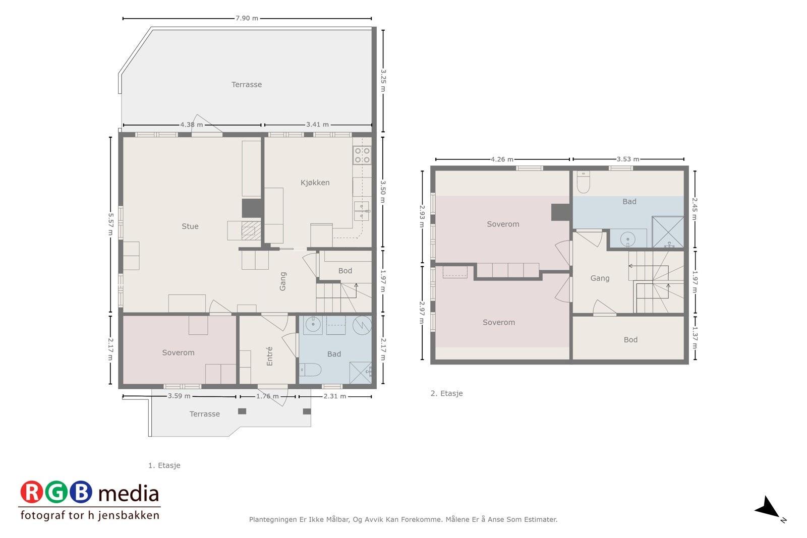 Plantegning begge etasjeplan Galleribilde