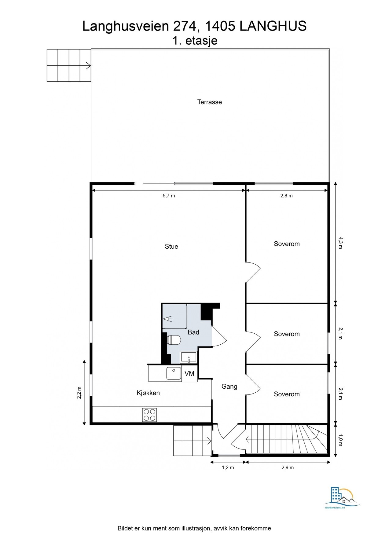 Plantegning 1. etasje Galleribilde