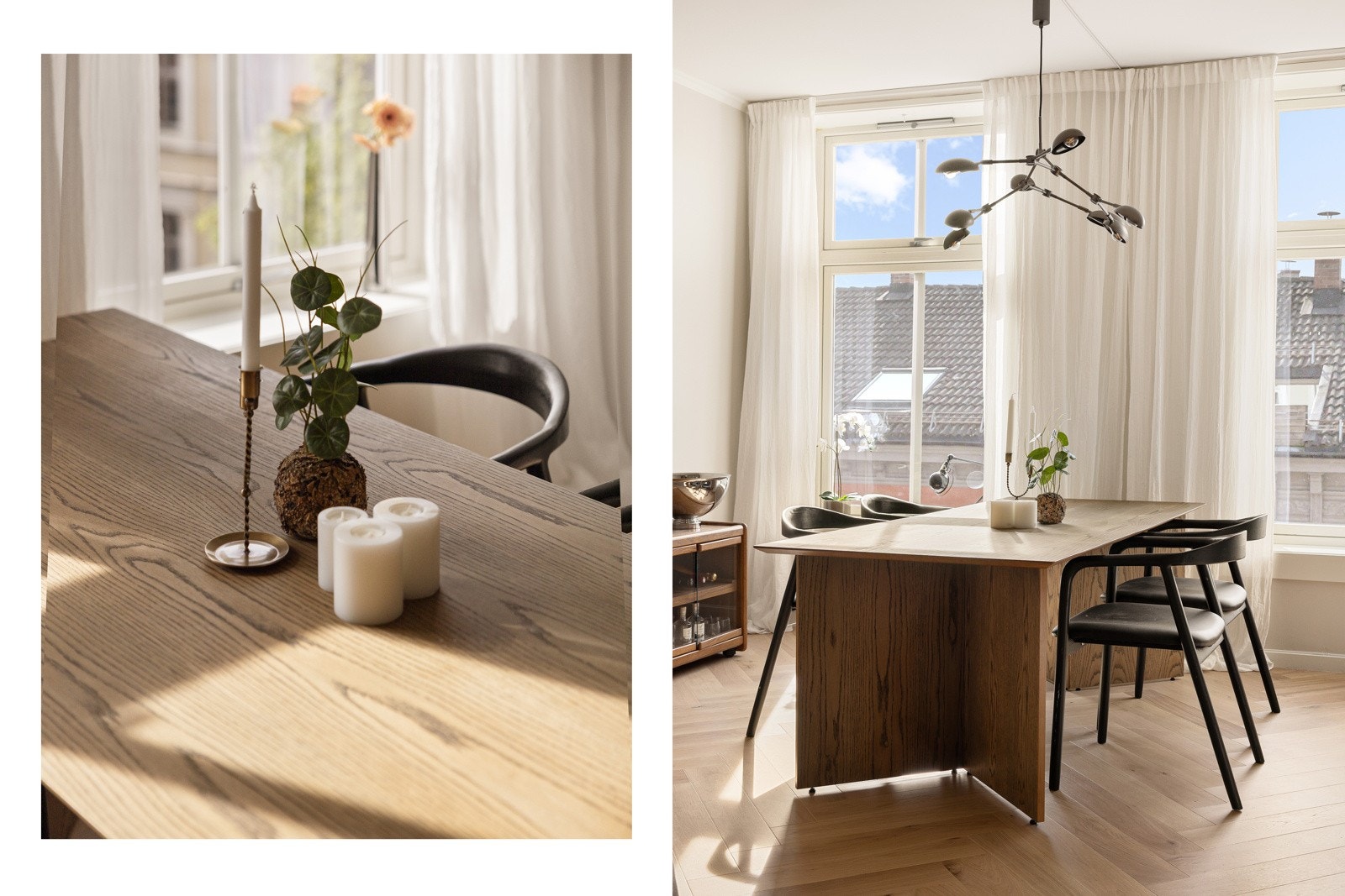 Her er det plass til et langstrakt bord med tilhørende stoler der en kan invitere venner og familie til bords. Galleribilde