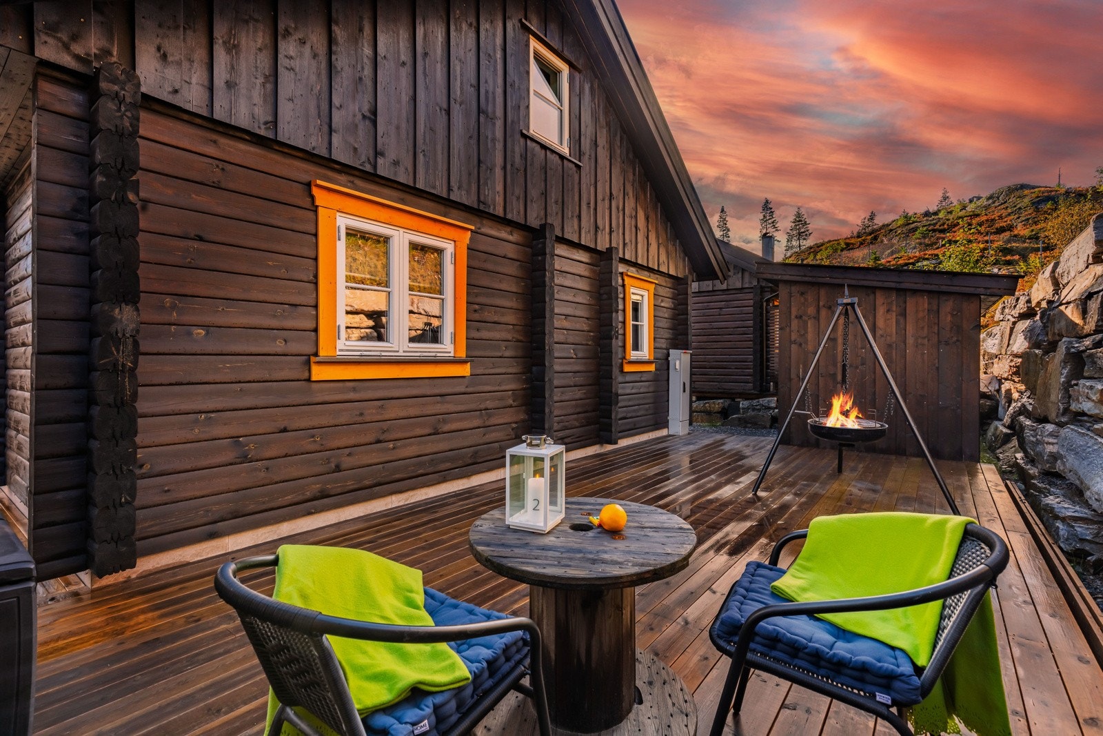 Hytta ligger flott til ved Kongsberg Skisenter i Kongsberg kommune, med kort vei ned til sentrum. Galleribilde