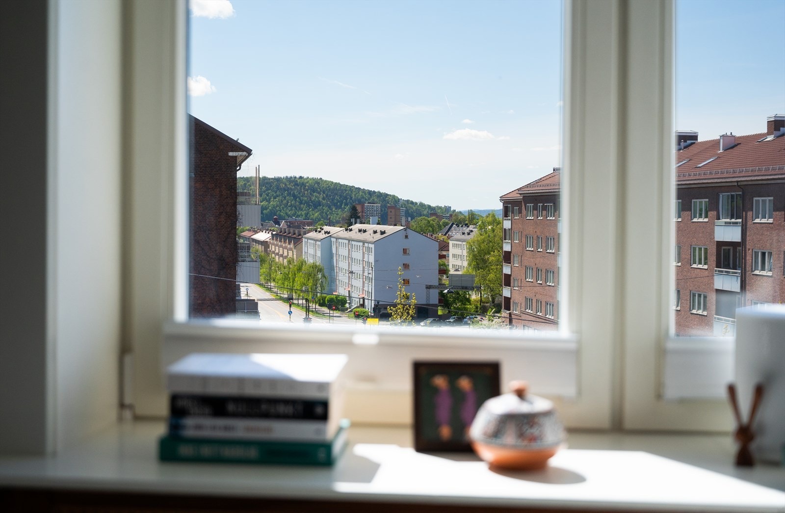 Fra vinduet har man et hyggelig utsyn over nabolaget. Galleribilde