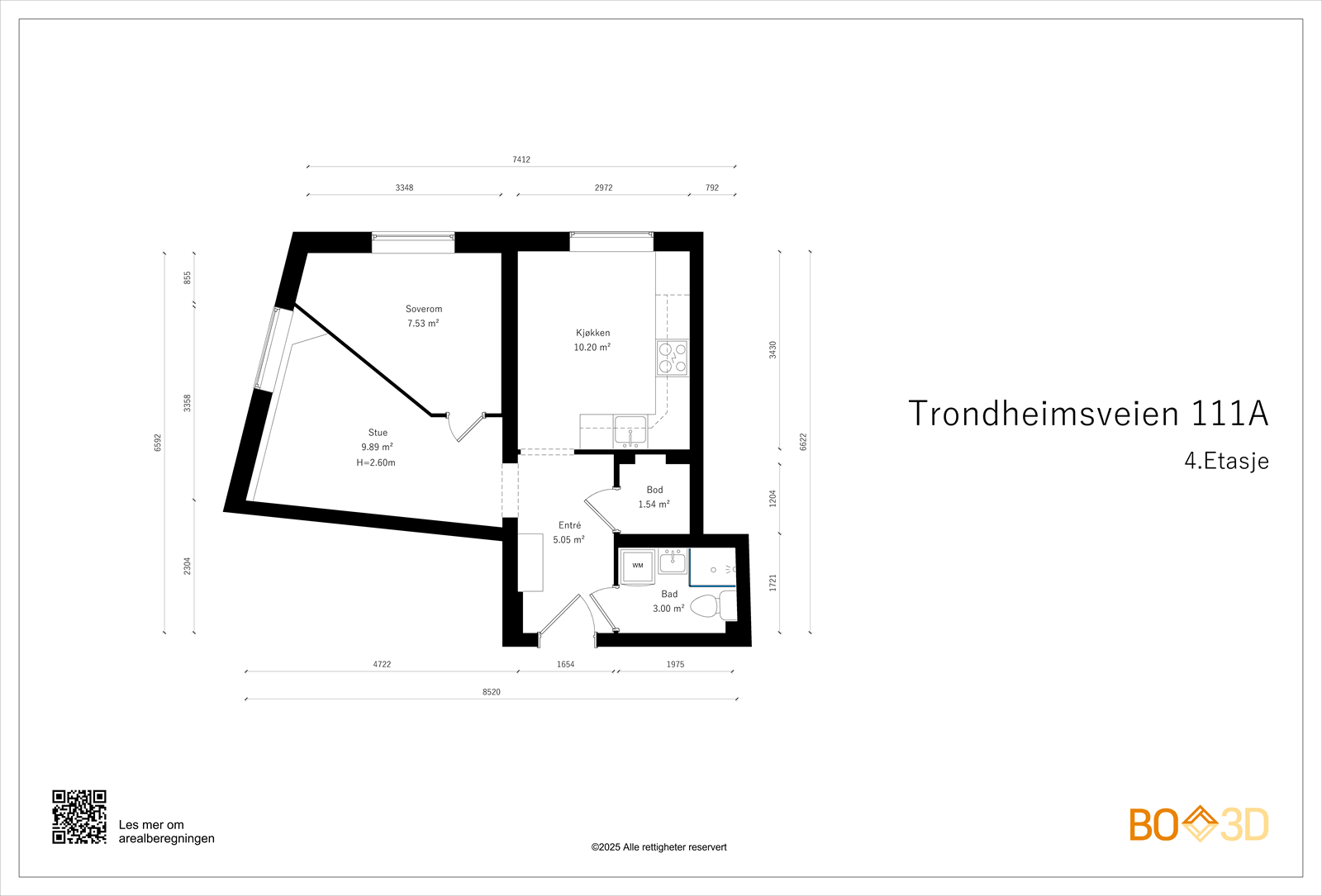 Målsatt plantegning. Galleribilde