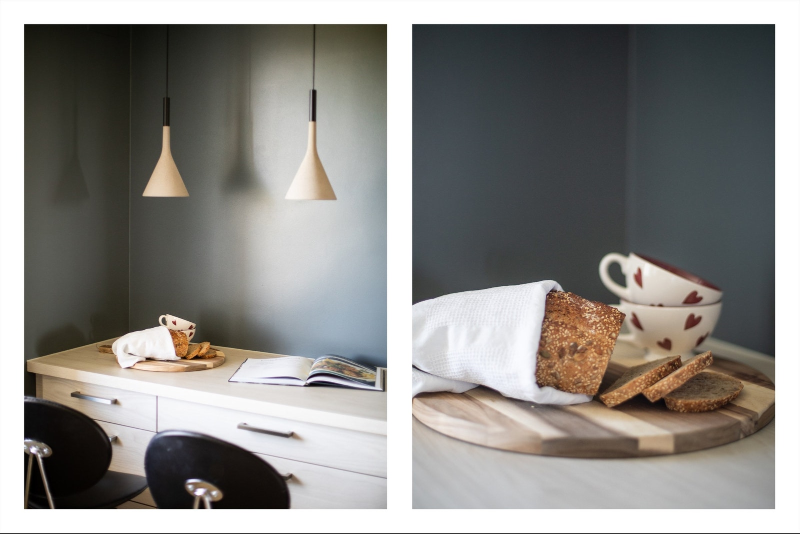 Hvitevarene består av frittstående kjøleskap med frysedel, integrert oppvaskmaskin, stekeovn, nedfelt platetopp, integrert mikrobølgeovn og vegghengt ventilator over platetopp. Hvitevarer på kjøkken medfølger. Galleribilde