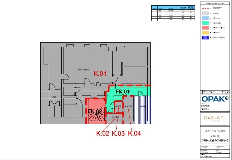 Plantegning over kjelleren Galleribilde