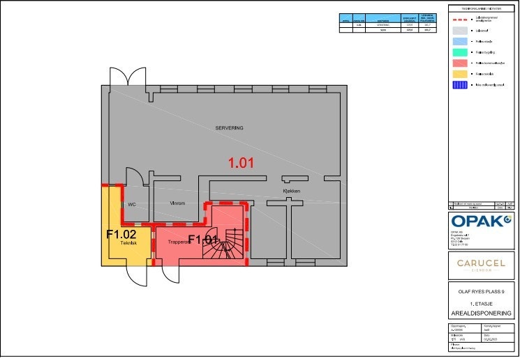 Plantegning over 1 etg. Galleribilde