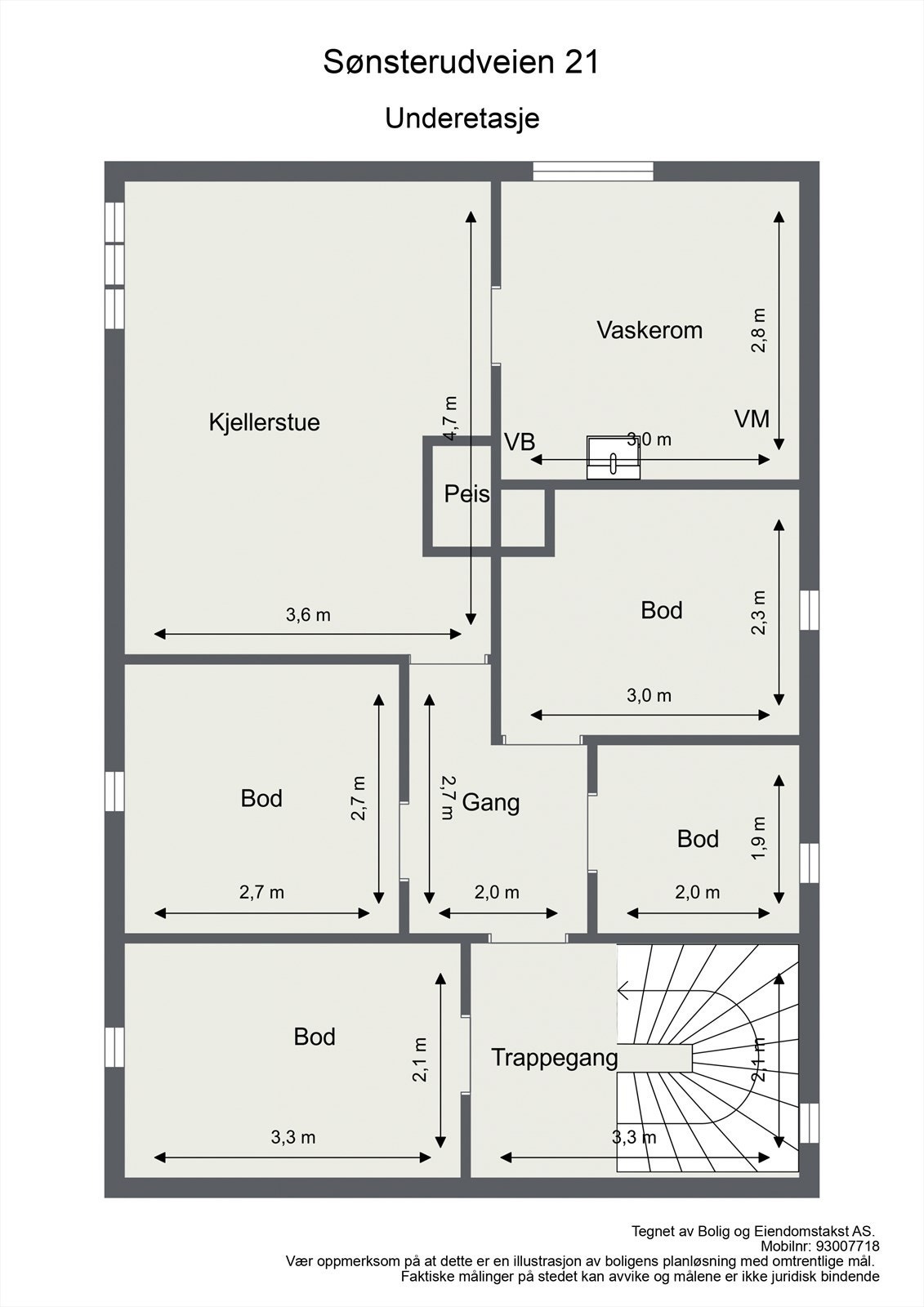 Plantegning underetasje Galleribilde