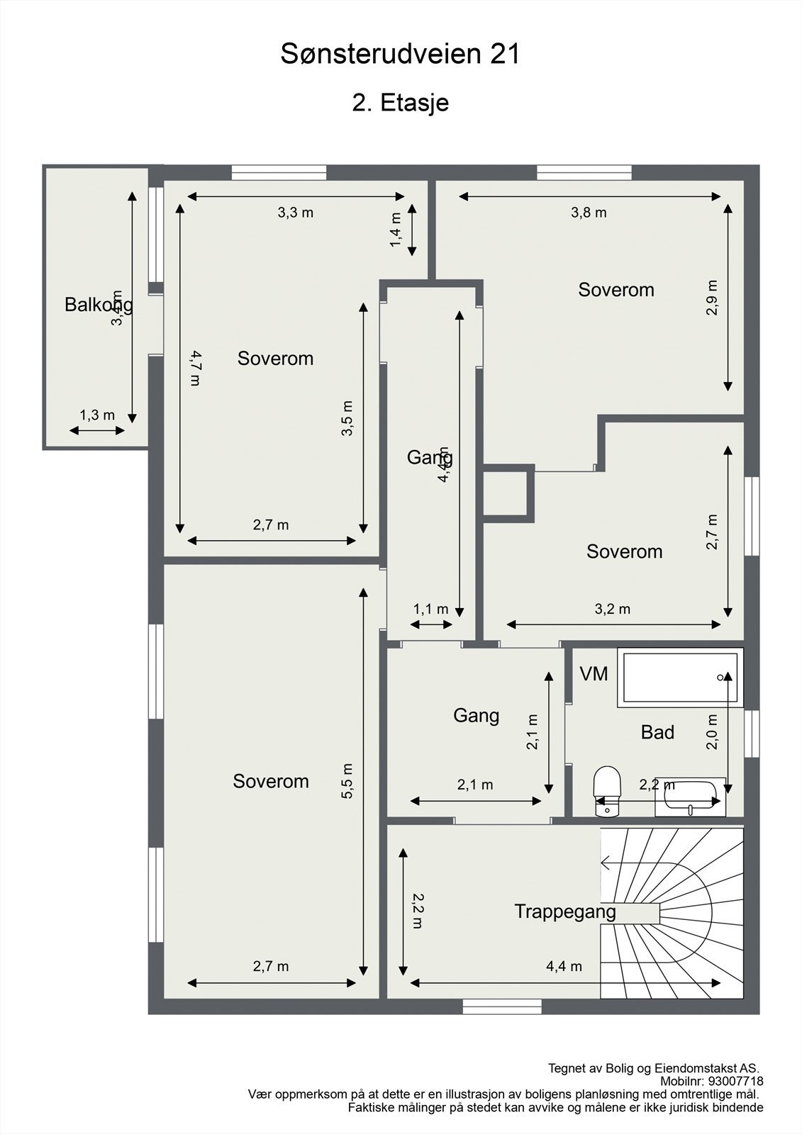 Plantegning 2. etasje Galleribilde