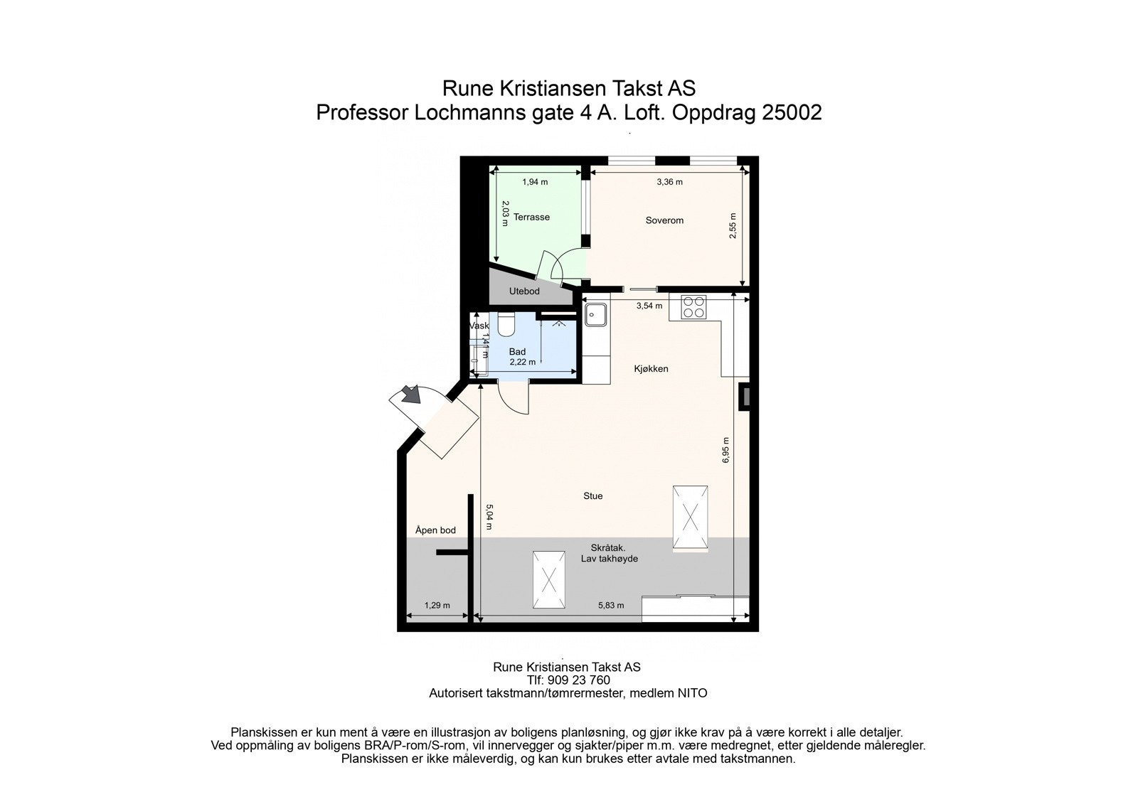 Plantegning - Ekstern lagrinsplass i bod tilknyttet takterrassen. Galleribilde