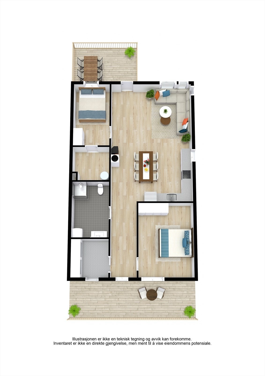 Floorplan letterhead - Bergermotunet 5f - 1. Floor - 3D Floor Plan Galleribilde