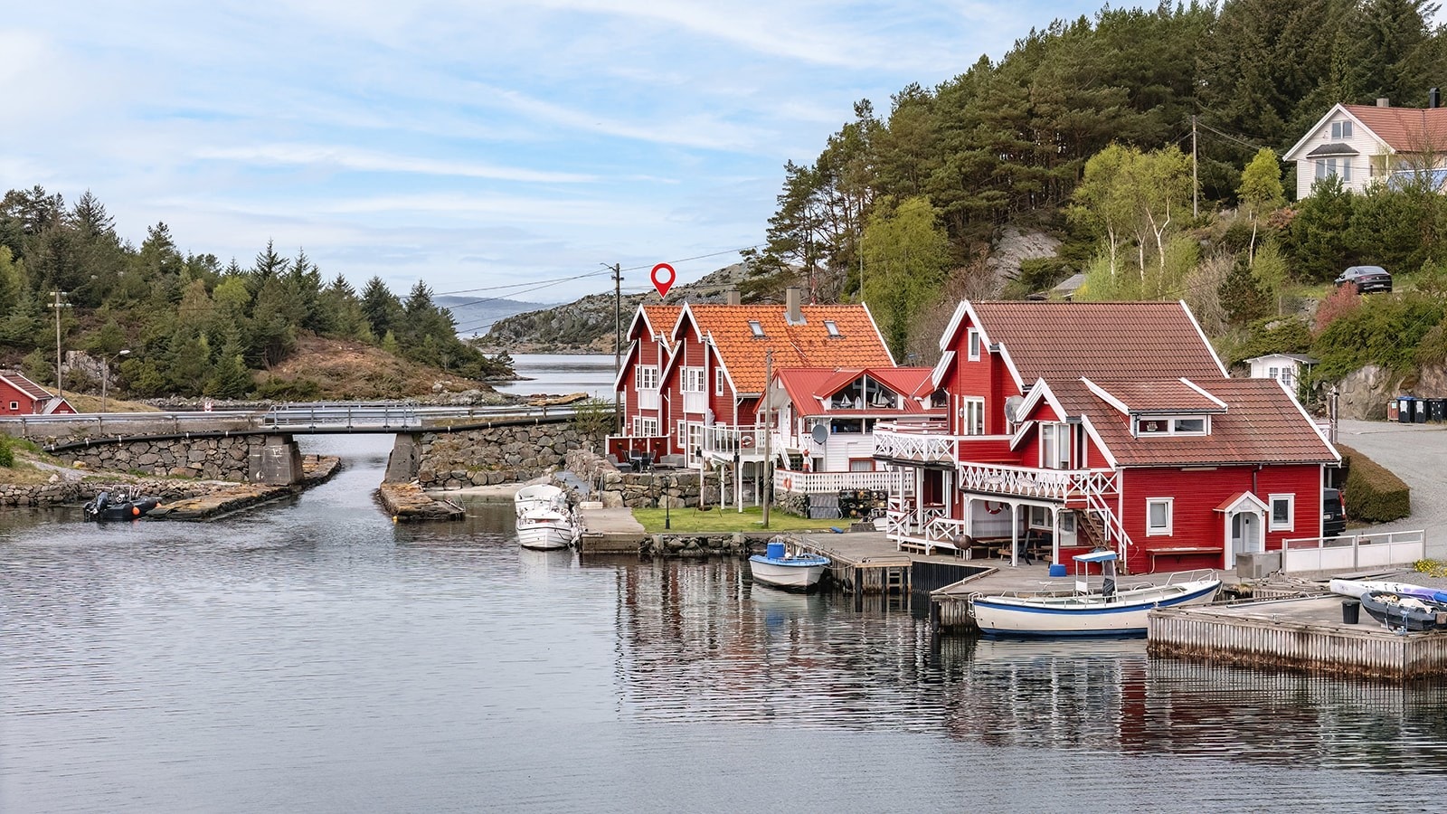 Nydelig, idyllisk hytteområde. Galleribilde