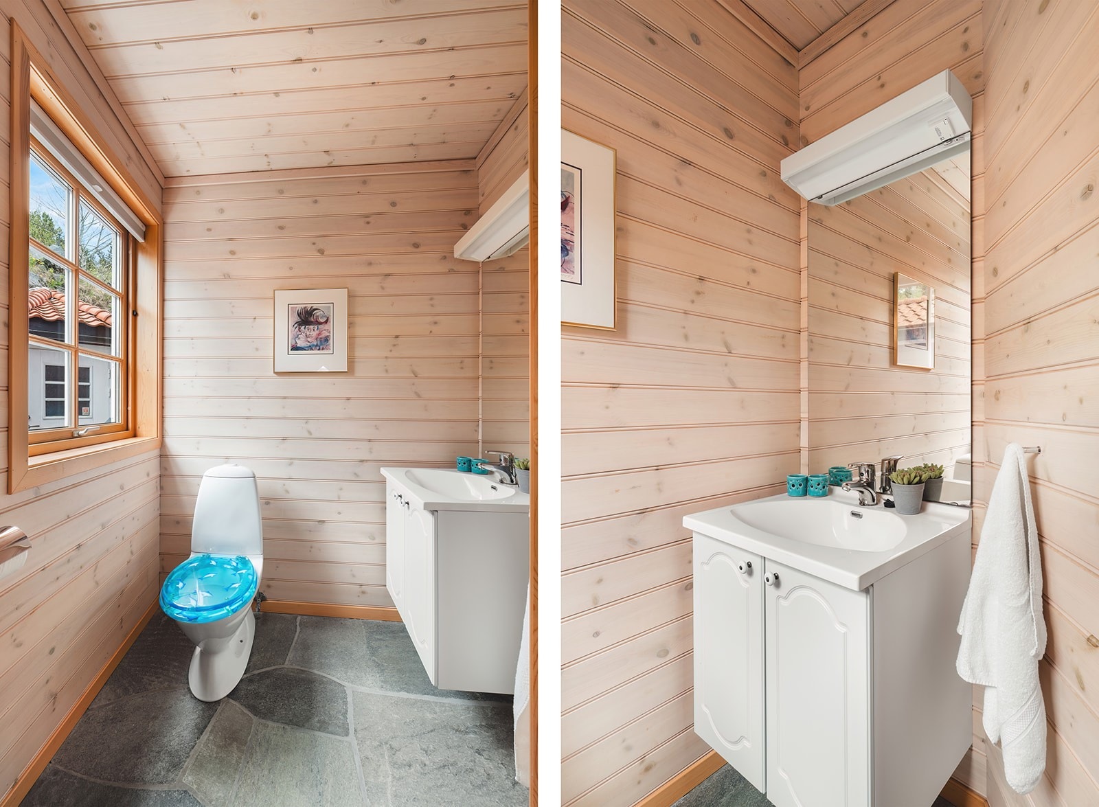 Stort og lyst toalettrom i første etasje. Galleribilde