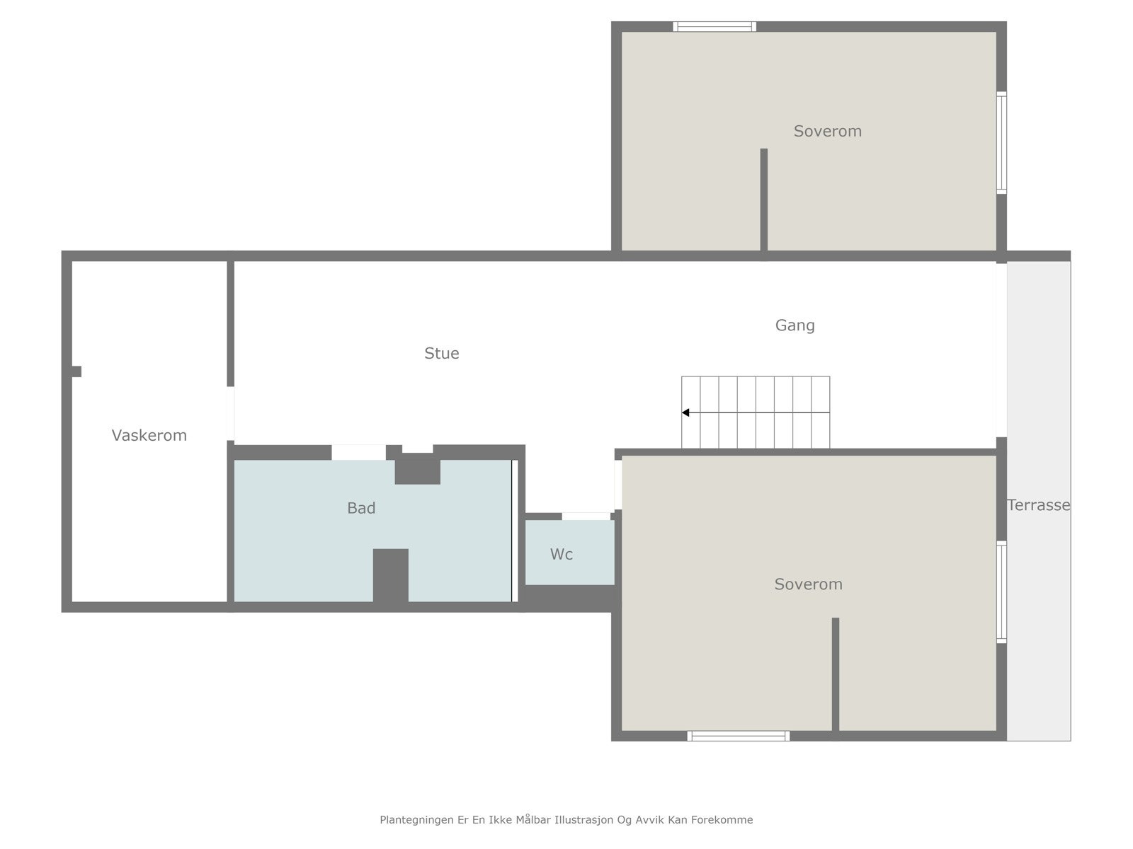 Vi begynner med plantegningen her også. Galleribilde