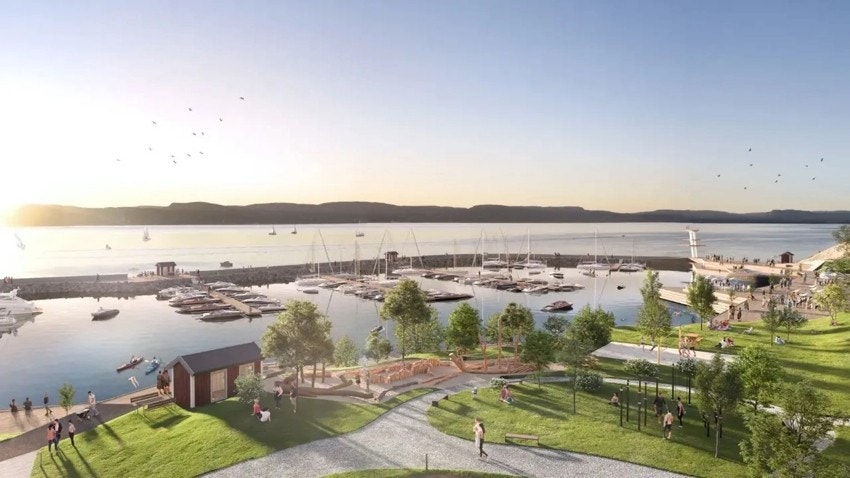 Illustrasjonsbilde / Spro Havn vil få et flott havneområde med grøntarealer, strand, brygge, molo og båtplasser, noe som gir gode muligheter for bading, rekreasjon og maritime aktiviteter. Galleribilde