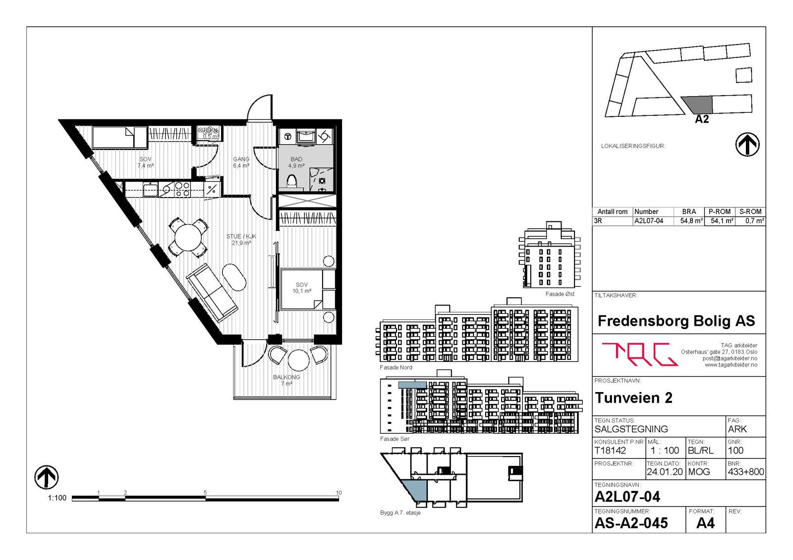 Plantegning - leilighet 704 Galleribilde