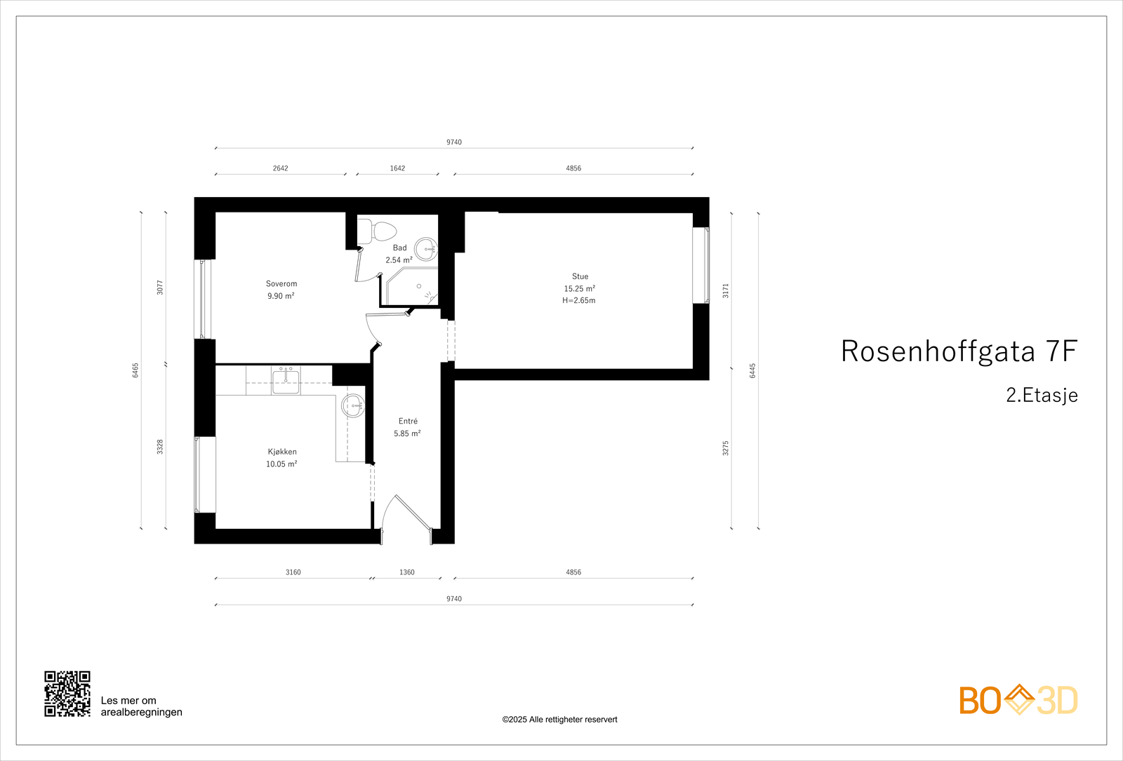 Målsatt plantegning Galleribilde