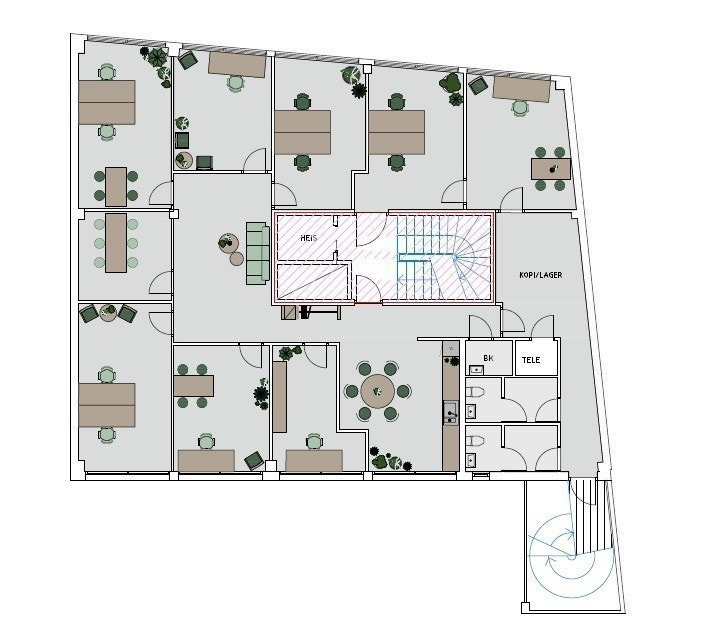 Forslag til møblering i 5.etasje Galleribilde