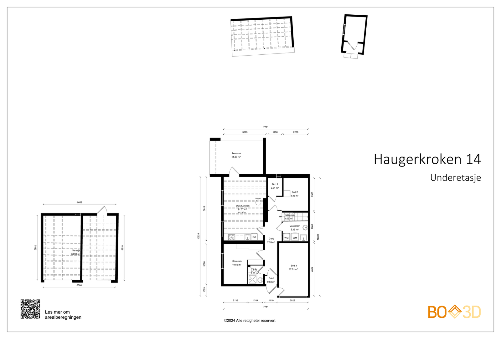 Plantegning Haugerkroken 14, Underetasje. Galleribilde