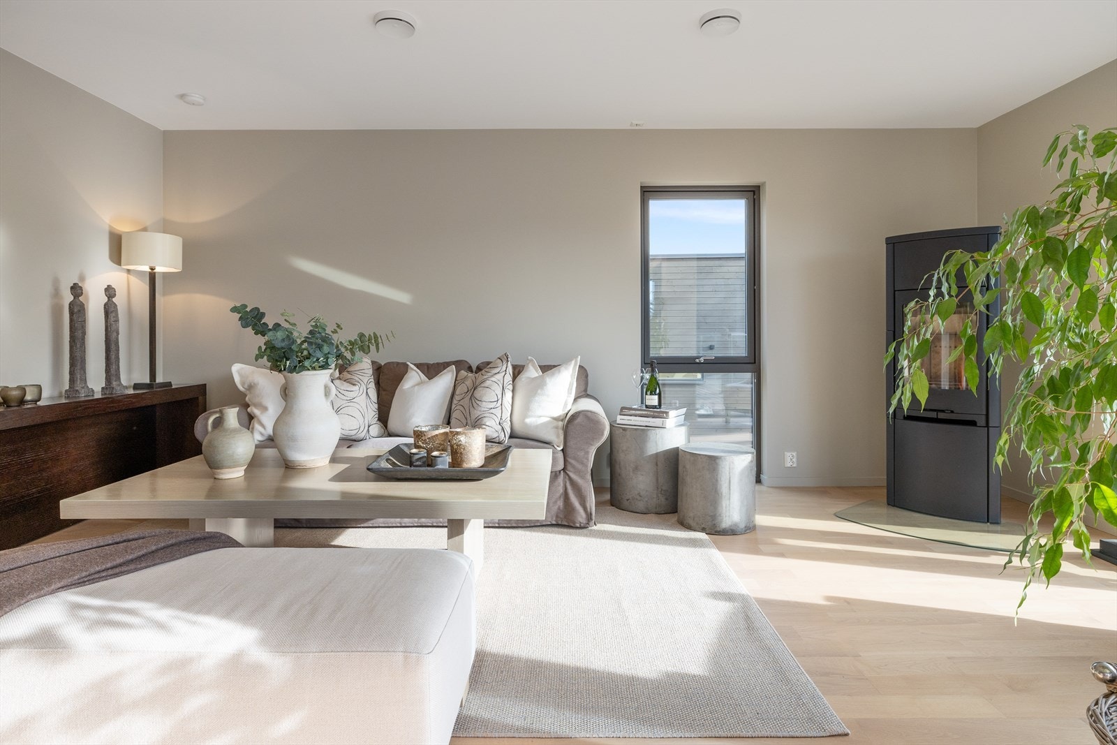 Delikat stue med peisovn Galleribilde