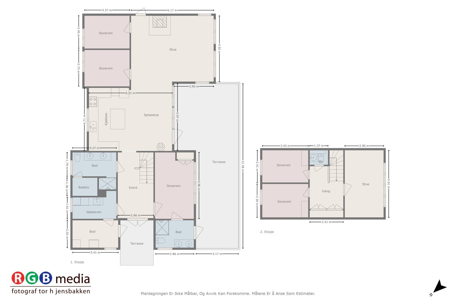 Plantegning begge etasjer Galleribilde