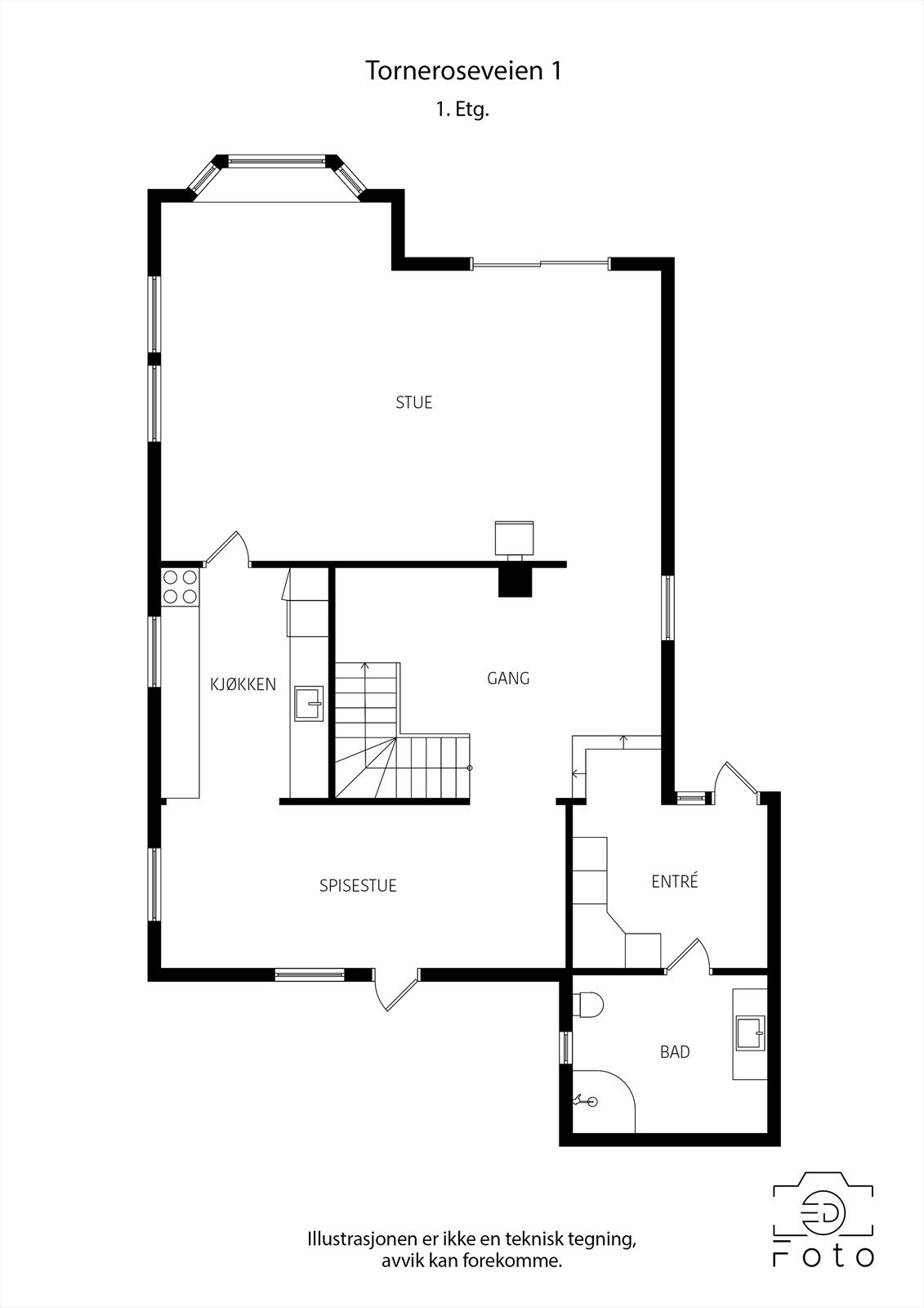 Plantegning 1. etasje. Galleribilde
