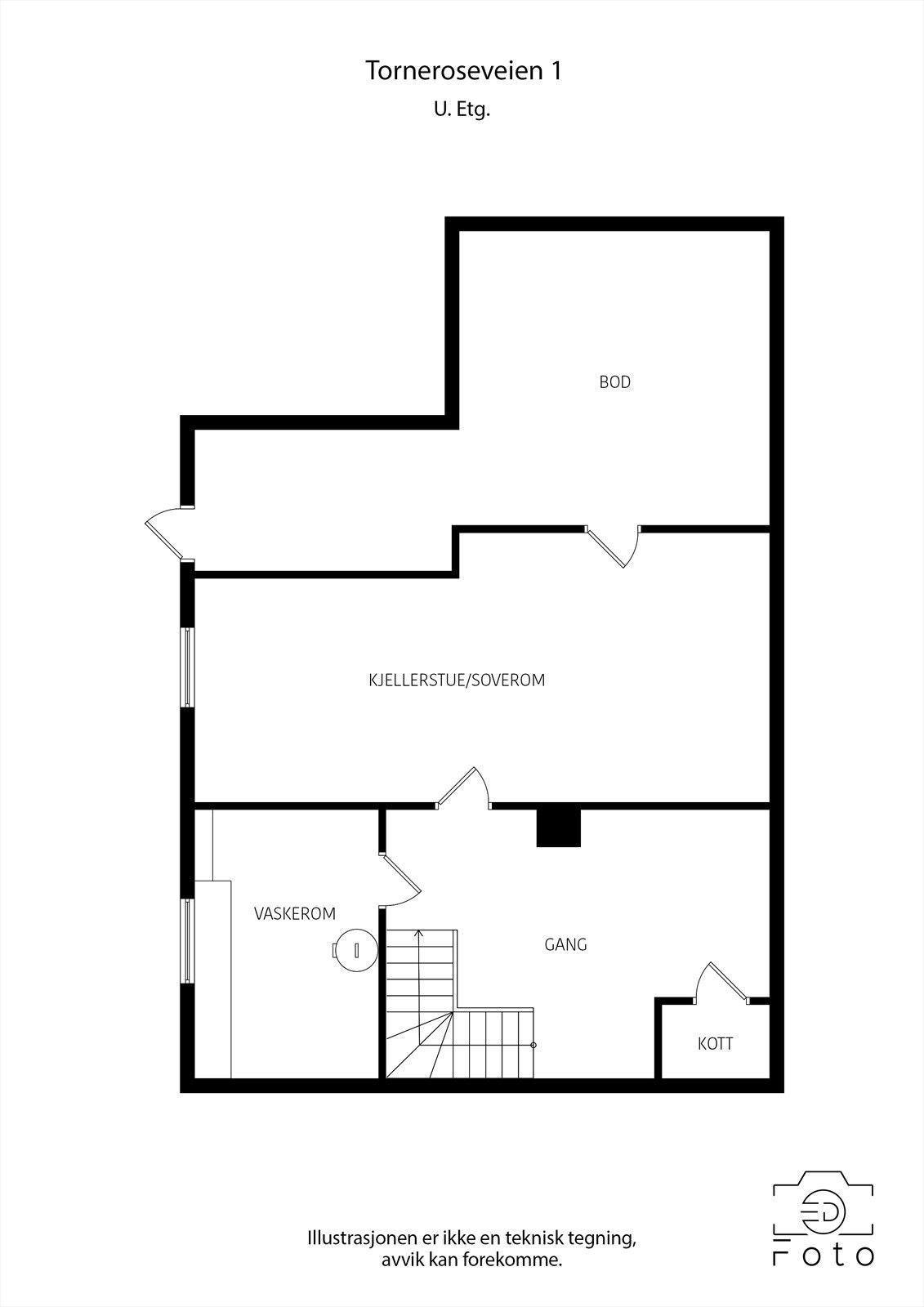 Plantegning kjeller. Galleribilde