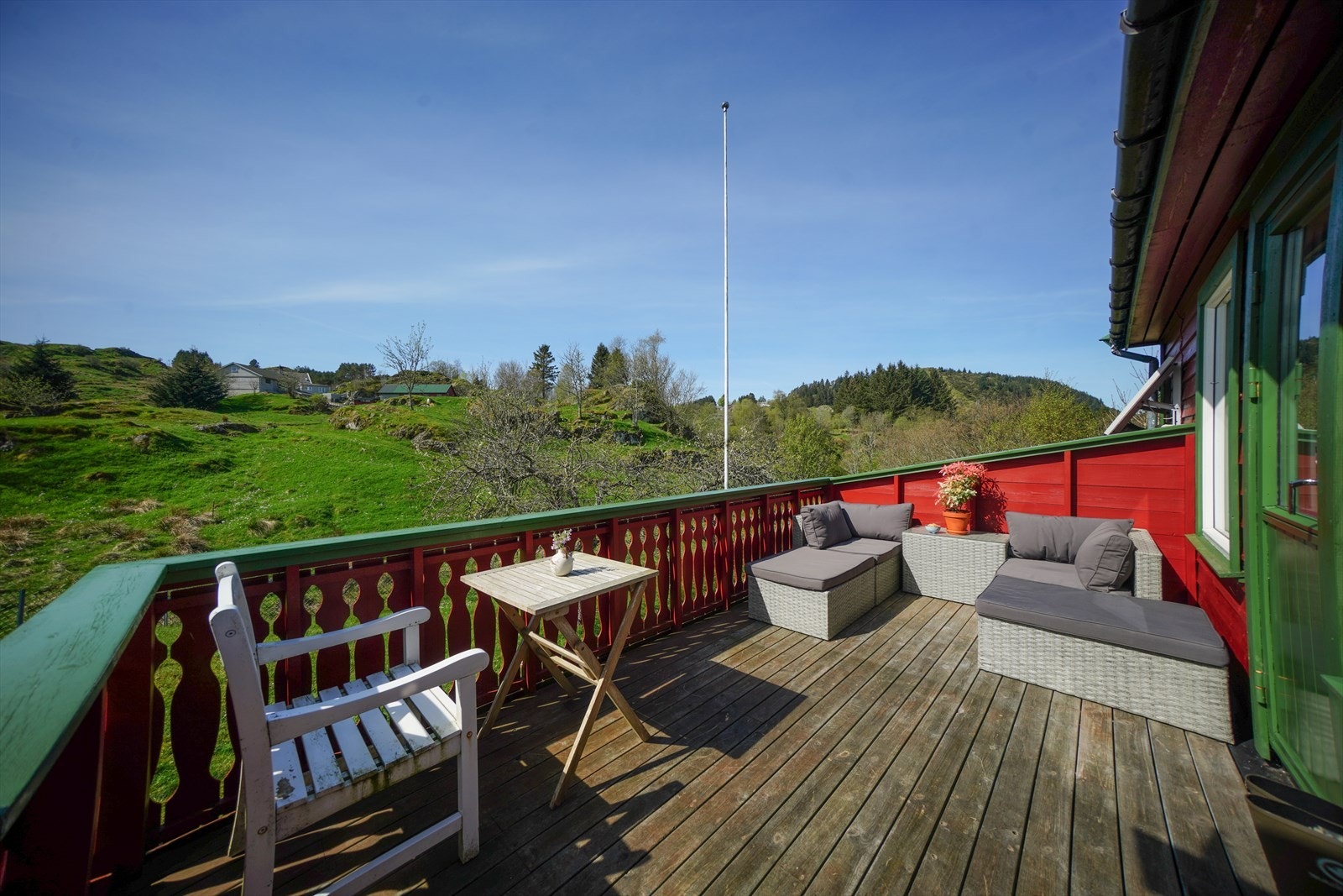 Her har du sol hele ettermiddagen og kvelden til solen går ned bak fjellet eller åsen. Galleribilde