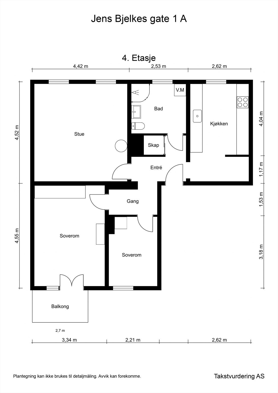 Målsatt plantegning Galleribilde