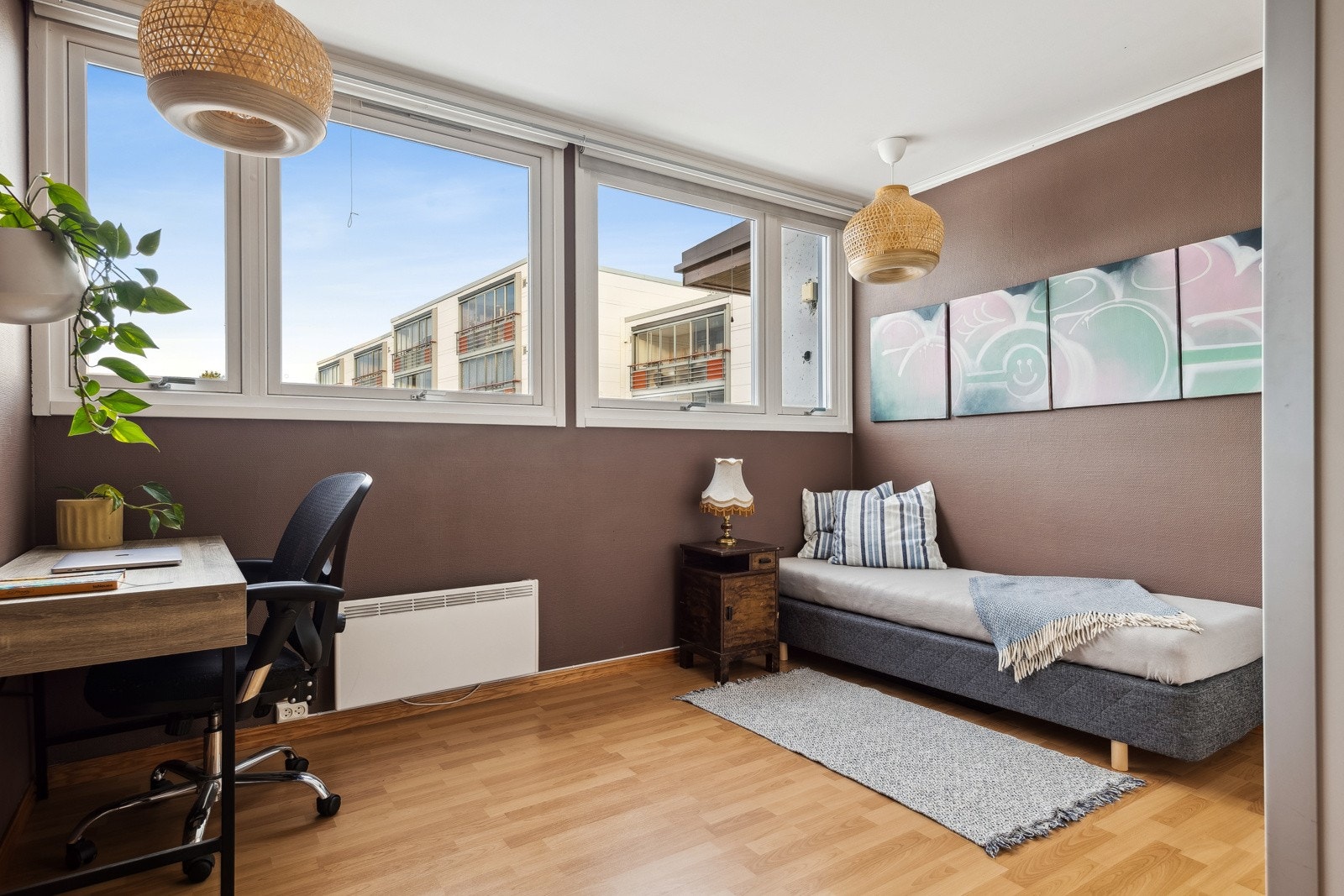 Soverommene er malt i moderne farger. Galleribilde