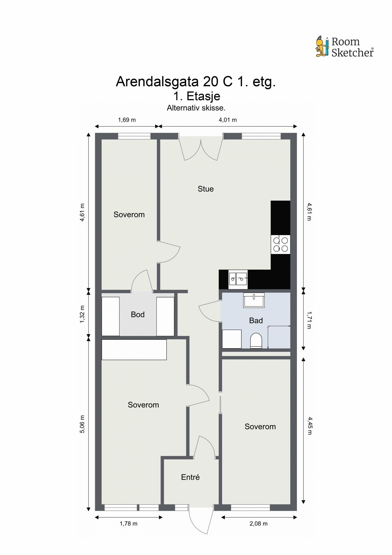 Alternativ plantegning Galleribilde