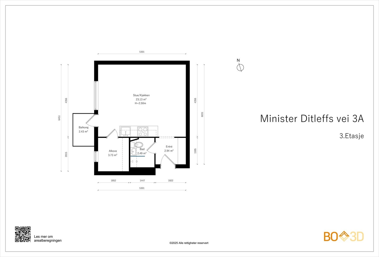 Før vi blar videre ser vi nærmere på boligens planskisse, slik at du får orientert deg litt. I tillegg til innvendige arealer disponerer boligen en bod og skap i kjeller. Galleribilde