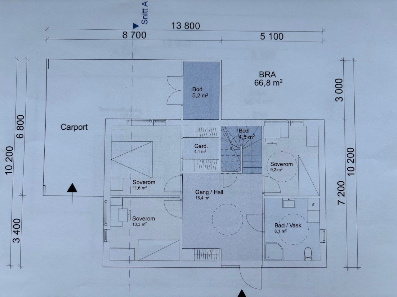 Plantegning 1. etasje Galleribilde