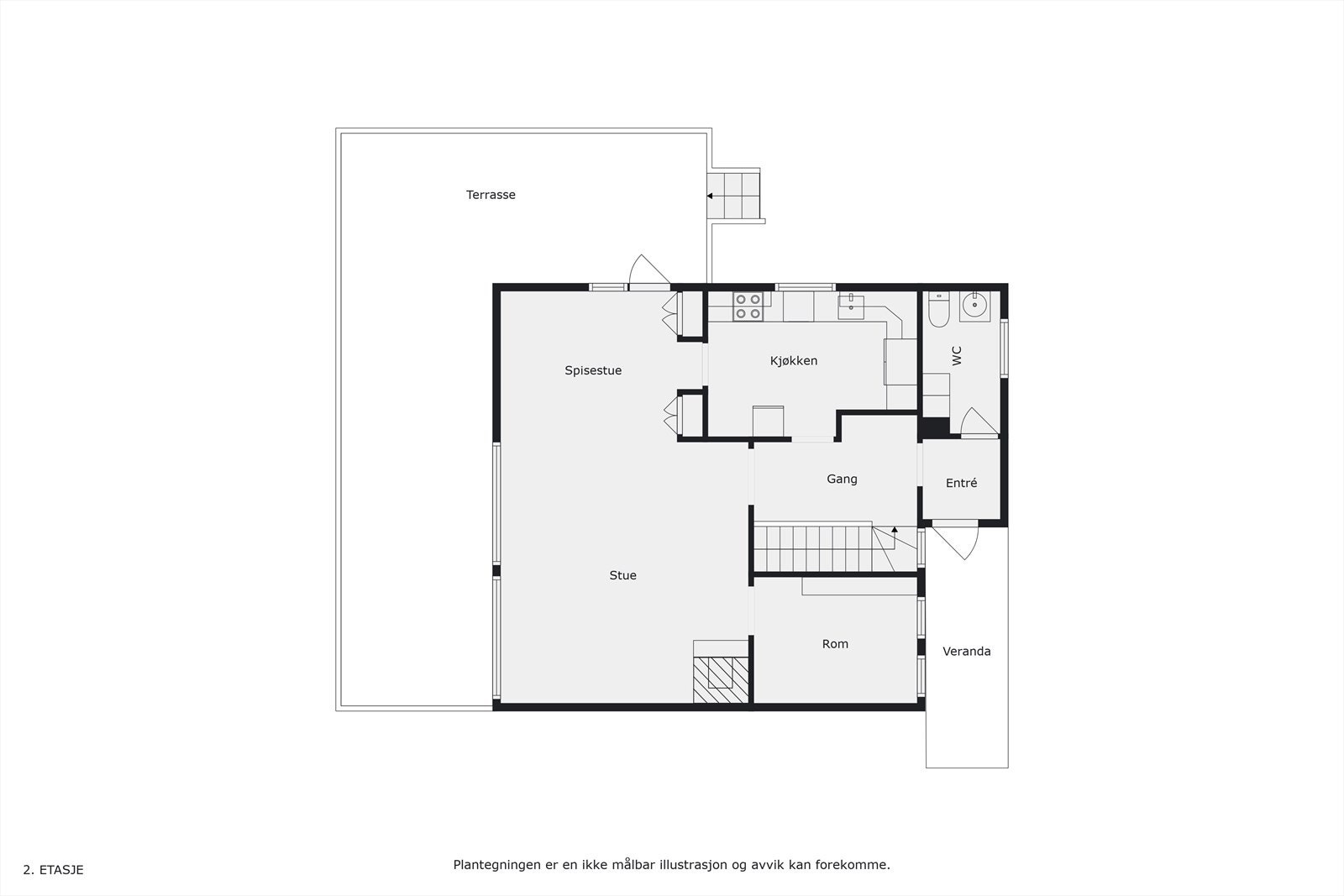 Plantegning 1. etasje Galleribilde