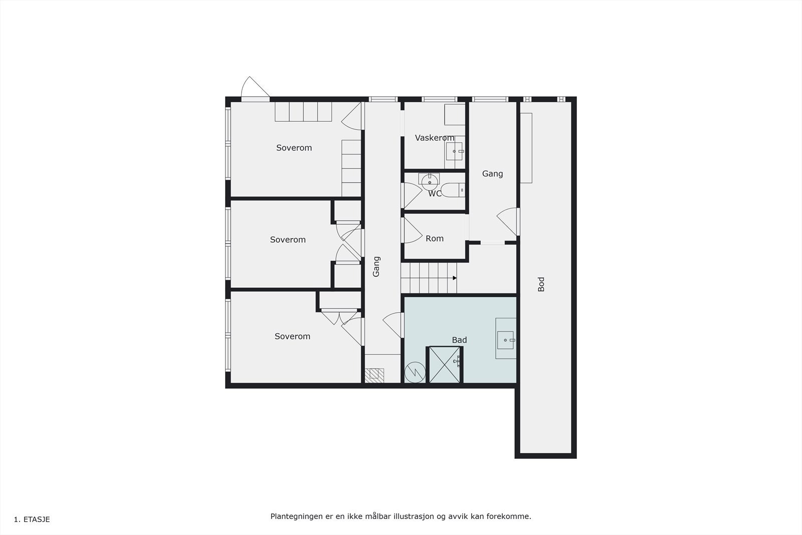 Plantegning underetasjen. Galleribilde