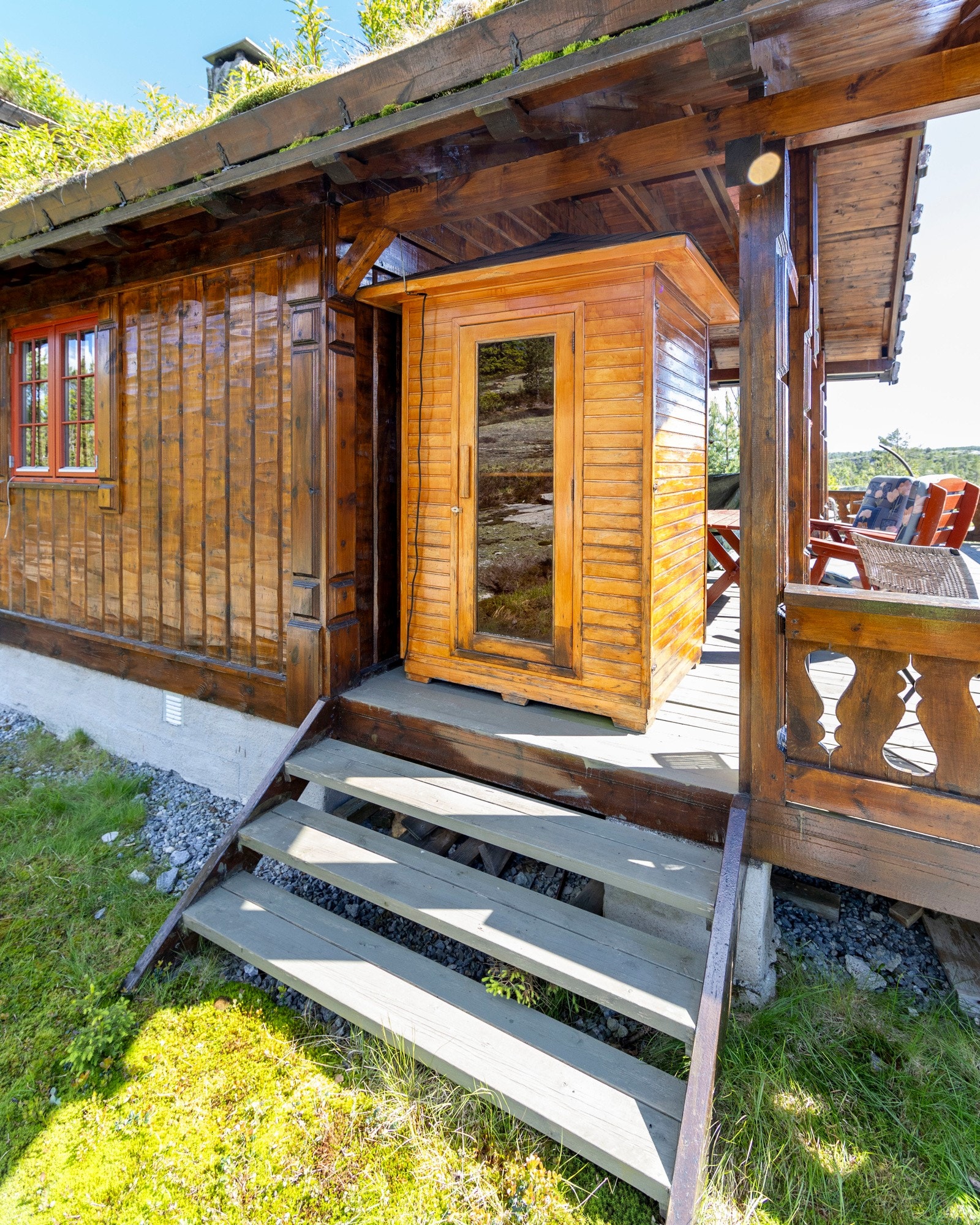 Badstuen er etablert på terrassen. Galleribilde