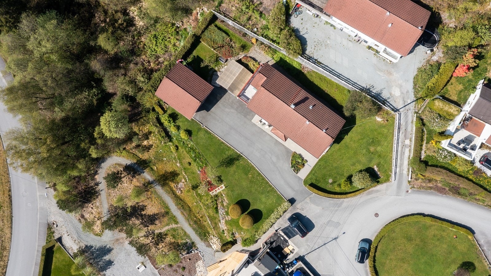 Eiendommen i fugleperspektiv Galleribilde
